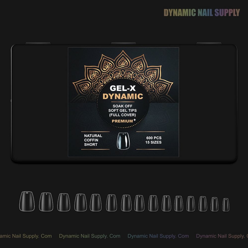 Natural short coffin gel tips box - 11
