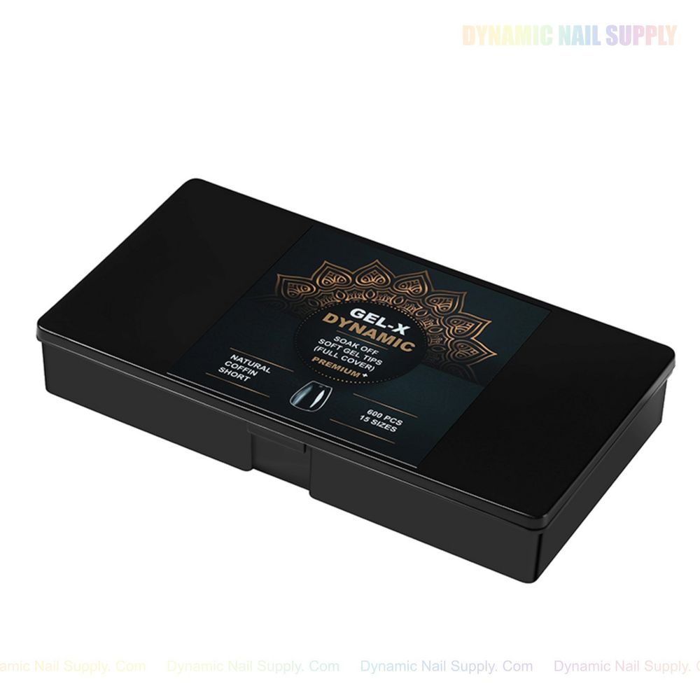 Natural short coffin gel tips box - 9