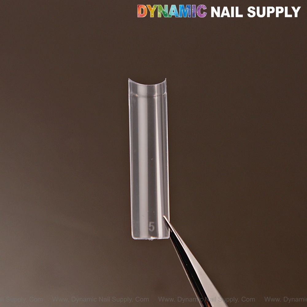 Clear XXL square half cover nail tips - 2